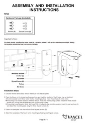 Vaxcel T0724 Assembly And Installation Instructions Manual