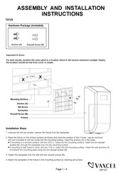 Vaxcel T0725 Assembly And Installation Instructions Manual