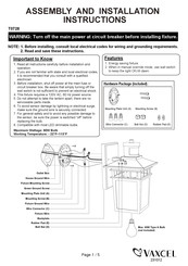 Vaxcel T0728 Assembly And Installation Instructions Manual