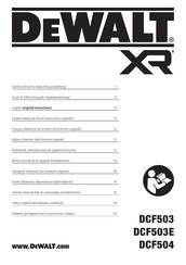 DeWalt XR DCF504D1 Original Instructions Manual