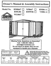 Arrow RMW86 Owner's Manual & Assembly Instructions