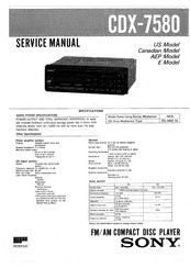 Sony CDX-7580 Service Manual