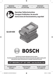 Bosch GLI18V-800 Operating/Safety Instructions Manual