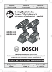 Bosch GSB18V-800C Operating/Safety Instructions Manual