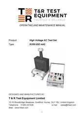 T&R KV50-20D mk2 Operating And Maintenance Manual