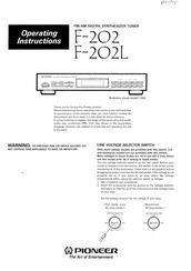 Pioneer F-202 Operating Instructions Manual