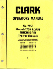 Clark MICHIGAN 175B Operator's Manual