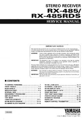 Yamaha RX-485RDS Service Manual