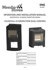 Mendip Stoves CHURCHILL 8 CONVECTION DUAL CONTROL Operation And Installation Manual