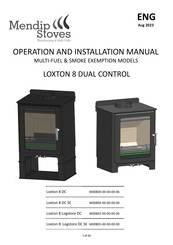 Mendip Stoves LOXTON 8 DUAL CONTROL Operation And Installation Manual