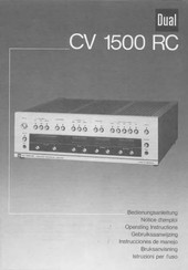 Dual CV 1500 RC Operating Instructions Manual