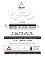 Skytech firegear FPB-29DBS22MT-N Installation And Operating Instructions Manual