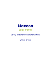 Maxeon Sunpower SPR-MAX6 Series Safety And Installation Instructions Manual