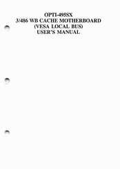JETWAY OPTI-495SX 3/486WB User Manual