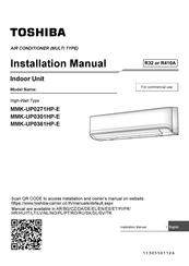 Toshiba MMK-UP0361HP-E Installation Manual