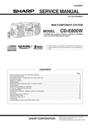 Sharp CD-E800W Service Manual