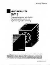 Audiosource SW 8 Owner's Manual