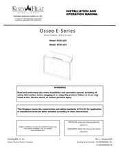 kozy heat Osseo OSO-e29 Installation And Operation Manual