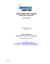Ametek BROOKFIELD COMPUTRAC MAX 5000XL Quick Manual