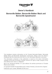 Triumph Bonneville Speedmaster Owner's Manual