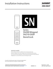 Assa Abloy Sargent SN200 Installation Instructions Manual