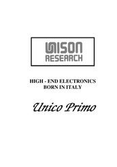 Unison Research Unico Primo Manual