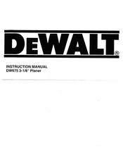 DeWalt DW675 Operator's Manual