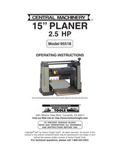 Central Machinery 95518 Operating Instructions Manual