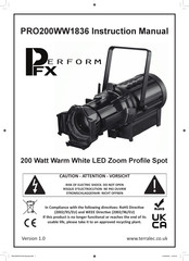 Perform FX PRO200WW1836 Instruction Manual