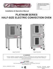 Middleby SOUTHBEND PLATINUM Series Installation & Operation Manual