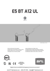 BFT E5 BT A12 UL Installation And User Manual