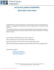 Protocol Insight FG5AMPSP Quick Start And User Manual