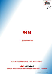 Unigas RG75 Manual Of Installation - Use - Maintenance