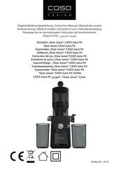 CASO DESIGN Slow Juicer Juice Fit Instruction Manual