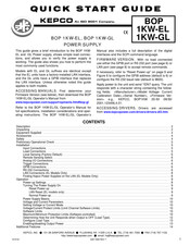 KEPCO BOP 1KW-EL Quick Start Manual