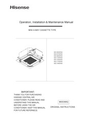 Hisense AVC-17H3FAA Operation Installation Maintenance Manual