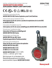 Honeywell MICRO SWITCH BX2 Series Installation Instructions Manual