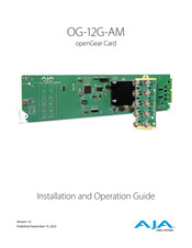 AJA OG-12G-AM Installation And Operation Manual