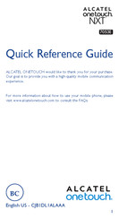 Alcatel Onetouch NXT 7053E Quick Reference Manual