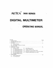 metex 3600 Series Operating Manual