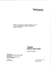 Tektronix TMA802 Service Manual
