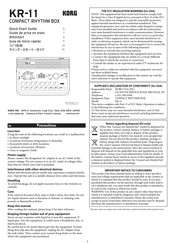 Korg KR-11 Quick Start Manual