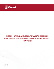 Firetrol FTA1100-J Installation And Maintenance Manual