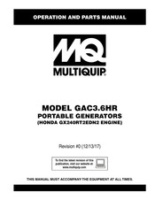 MULTIQUIP GAC3.6HR Operation And Parts Manual