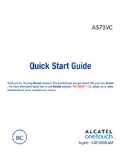 Alcatel Onetouch A573VC Quick Start Manual