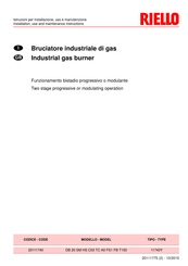 Riello DB 20 SM HS C03 TC A0 FS1 FB T150 Installation, Use And Maintenance Instructions