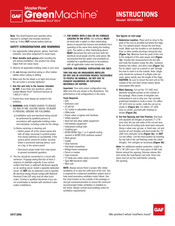 GAF MasterFlow GreenMachine PRHYBRID2 Instructions Manual