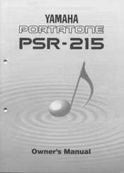 Yamaha Portatone PSR-215 Owner's Manual