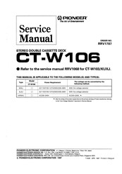 Pioneer CT-W106 Service Manual