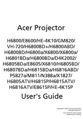 Acer H6800a User Manual